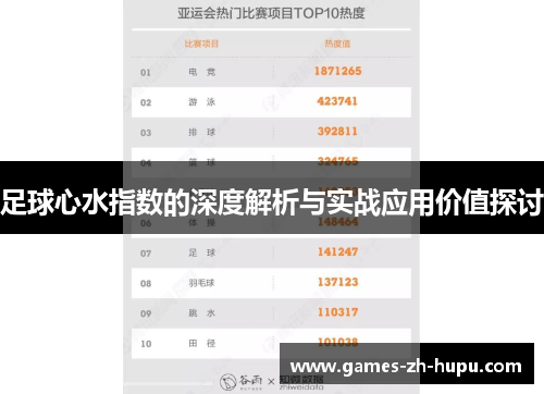 足球心水指数的深度解析与实战应用价值探讨